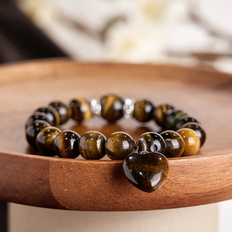 Wear FengShui Various Crystal Green Aventurine Love Heart Balance Bracelet