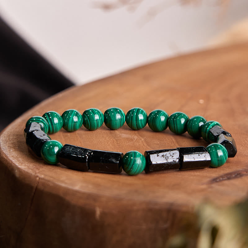Wear FengShui Malachite Black Tourmaline Purity Bracelet