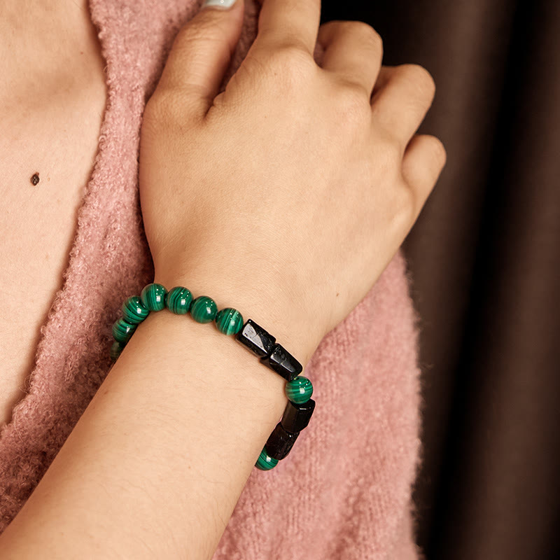 Wear FengShui Malachite Black Tourmaline Purity Bracelet