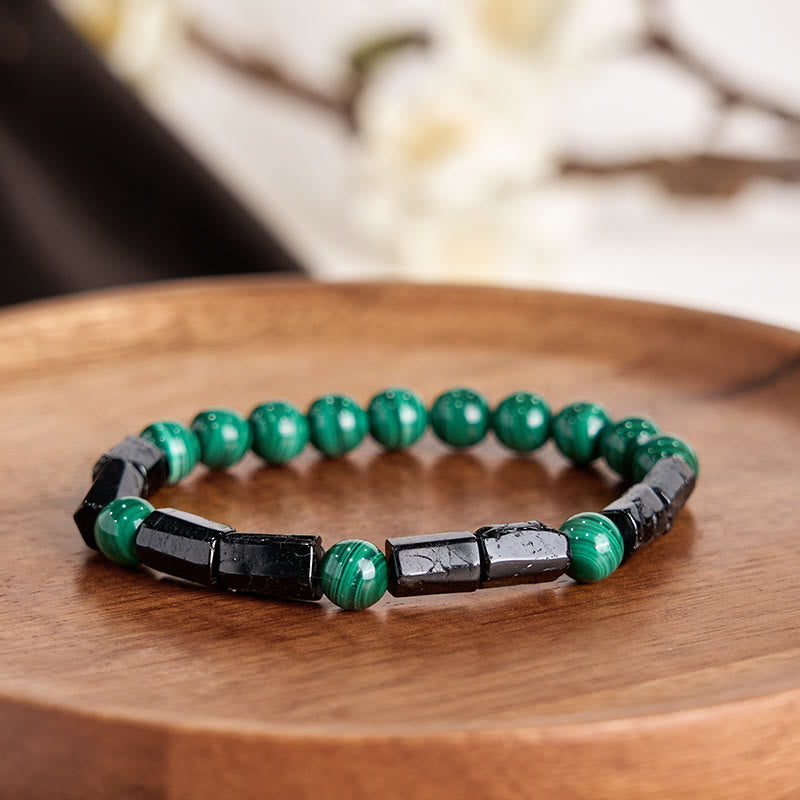 Wear FengShui Malachite Black Tourmaline Purity Bracelet