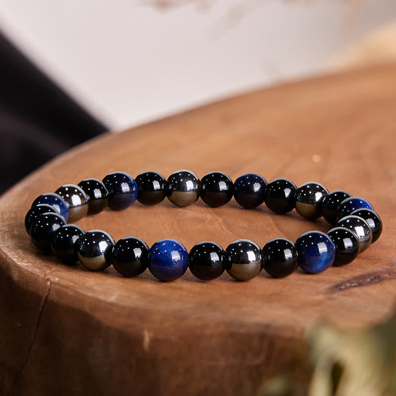 Wear FengShui Natural Tiger's Eye Obsidian Hematite Positive Powerful Bracelet