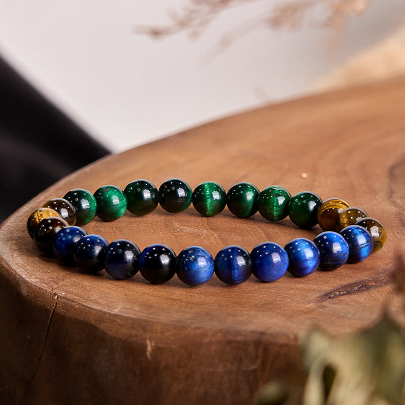 Wear FengShui Blue Tiger Eye Green Tiger Eye Tiger Eye Balance Bracelet