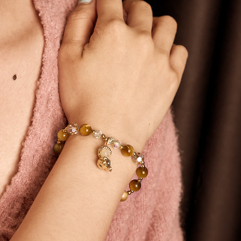 Wear FengShui Yellow Tiger Eye Meditation Buddha Protection Bracelet