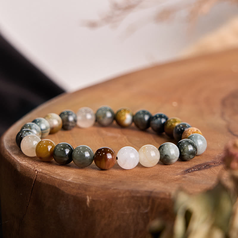 Wear FengShui Natural Eagle's Eye Stone Confidence Positive Bracelet