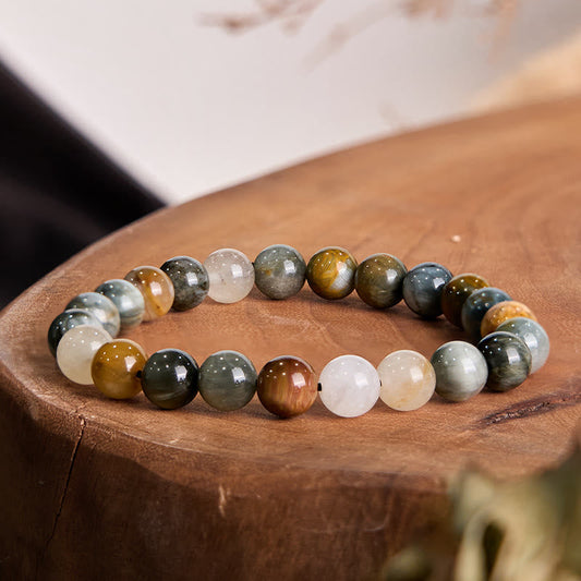 Wear FengShui Natural Eagle's Eye Stone Confidence Positive Bracelet