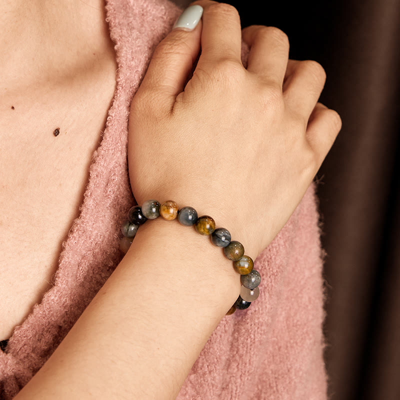 Wear FengShui Natural Eagle's Eye Stone Confidence Positive Bracelet