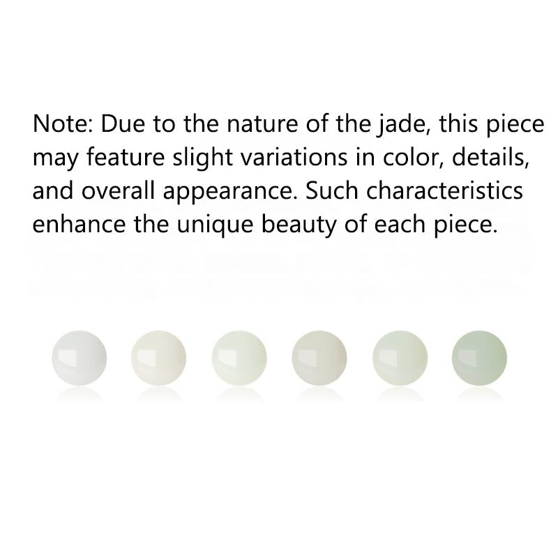 Wear FengShui 999 Sterling Silver Natural Hetian Jade Peace Buckle Peach Blossom Luck Bracelet