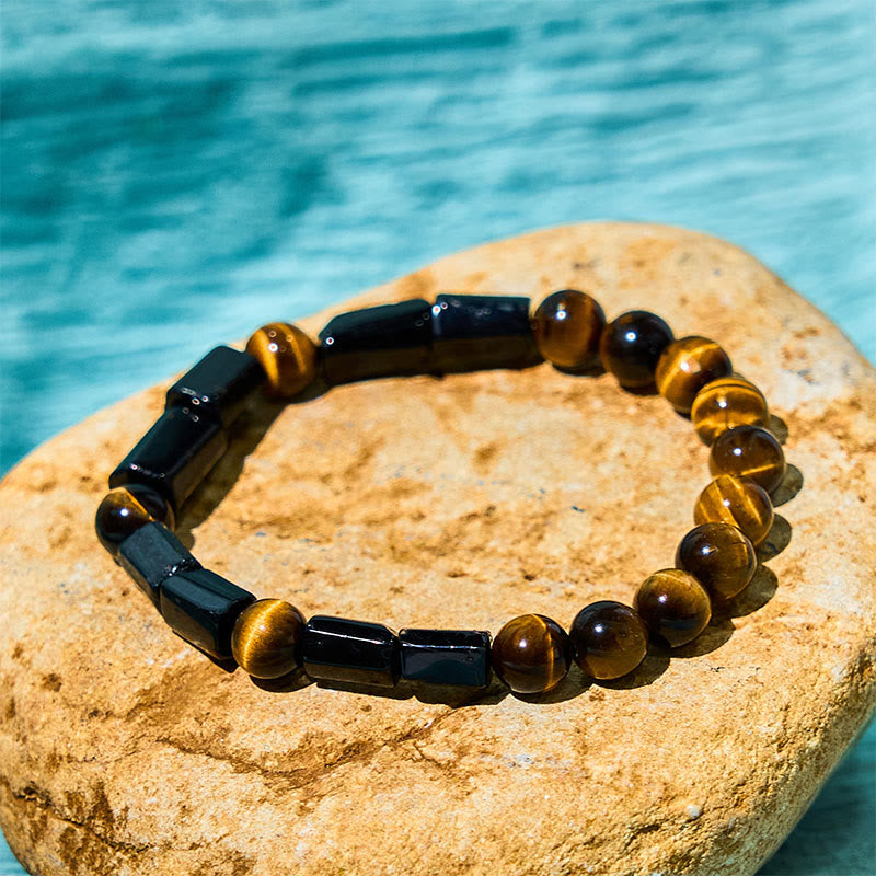 Wear FengShui Natural Black Tourmaline Tiger Eye Positive Bracelet
