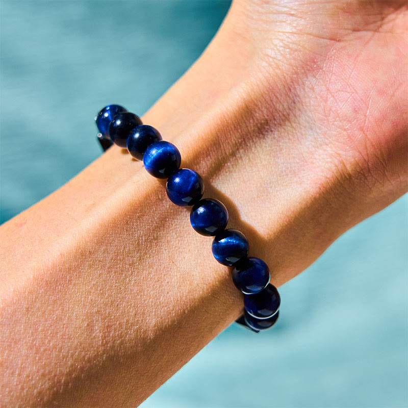 Wear FengShui Blue Tiger Eye Black Tourmaline Strength Bracelet