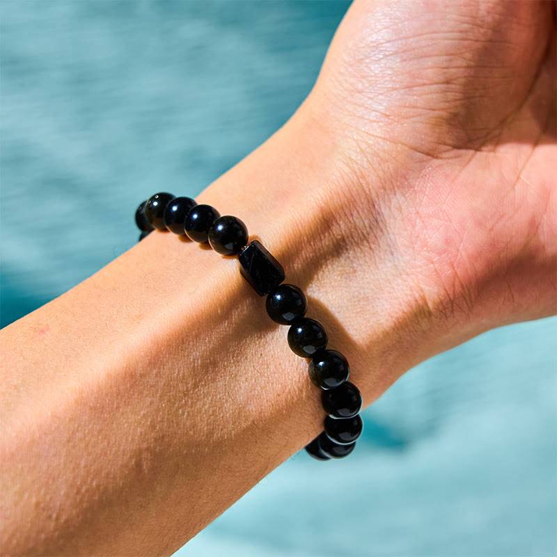 Wear FengShui Gold Sheen Obsidian Black Tourmaline Wealth Bracelet