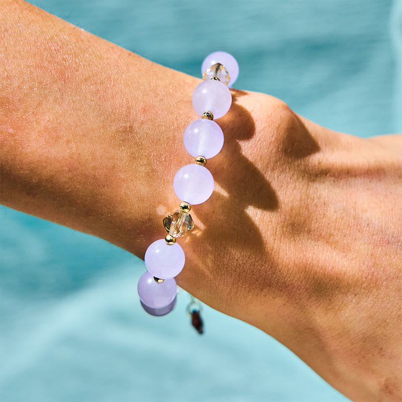 Wear FengShui Blue Crystal Amethyst Sun Stone Green Aventurine Healing Bracelet