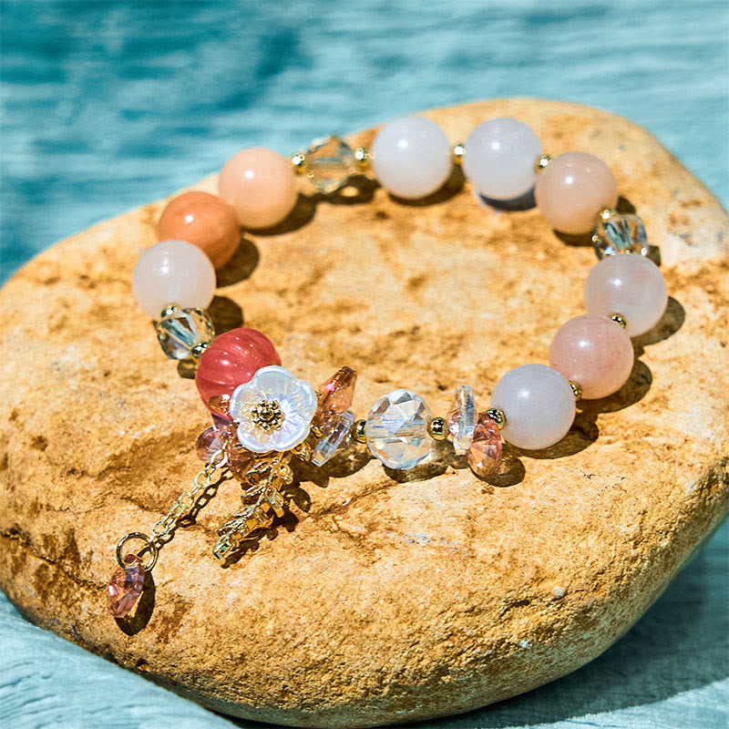 Wear FengShui Blue Crystal Amethyst Sun Stone Green Aventurine Healing Bracelet