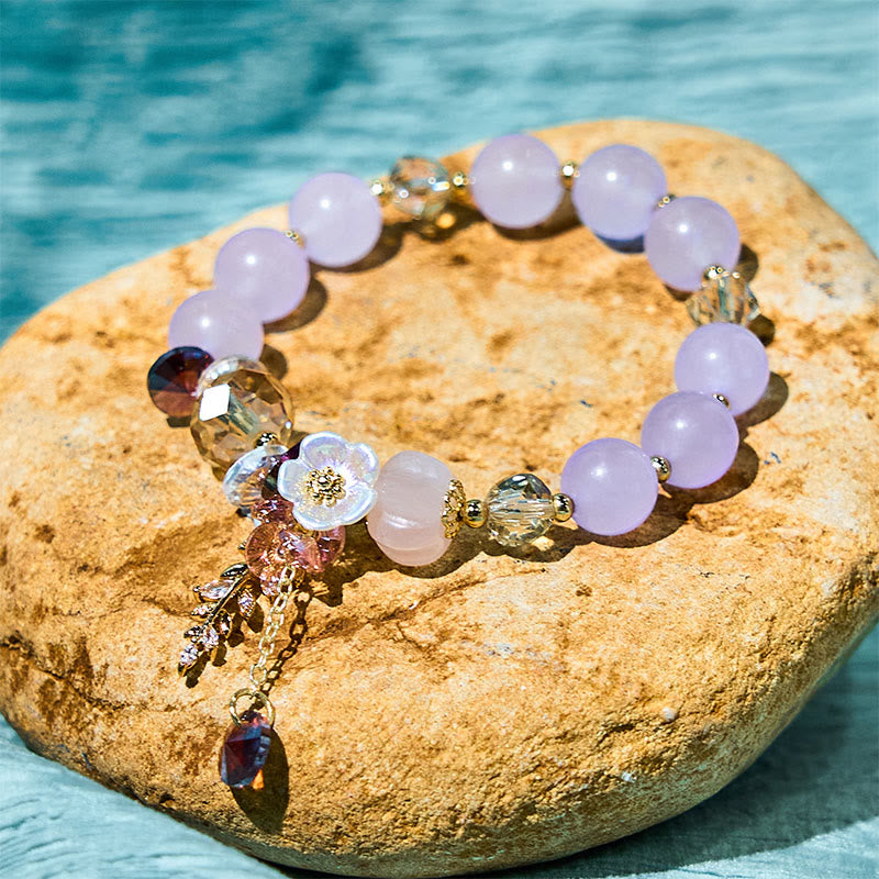 Wear FengShui Blue Crystal Amethyst Sun Stone Green Aventurine Healing Bracelet