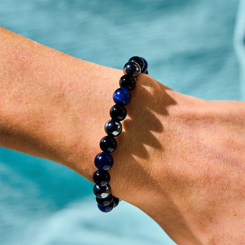 Wear FengShui Natural Tiger's Eye Obsidian Hematite Positive Powerful Bracelet