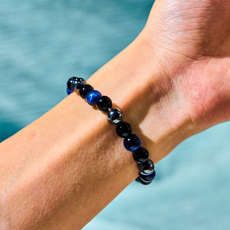 Wear FengShui Natural Tiger's Eye Obsidian Hematite Positive Powerful Bracelet