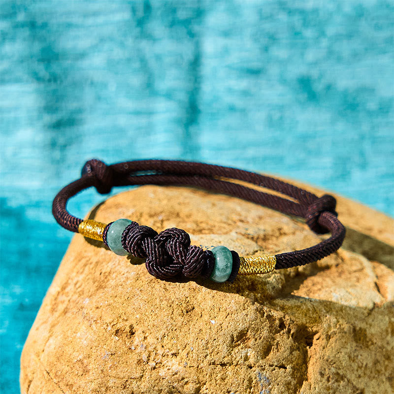 Wear FengShui Red String Jade Luck Fortune Knot Braided Couple Bracelet
