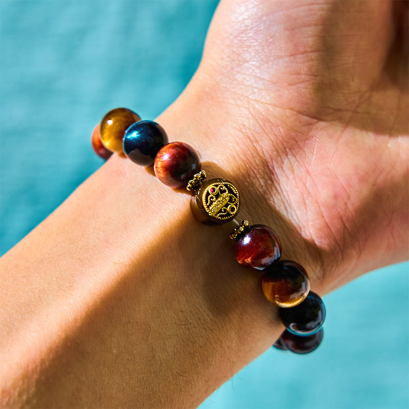 Wear FengShui Tiger Eye Stone Beads Protection Courage Bracelet