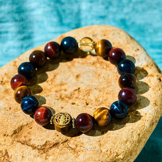 Wear FengShui Tiger Eye Stone Beads Protection Courage Bracelet