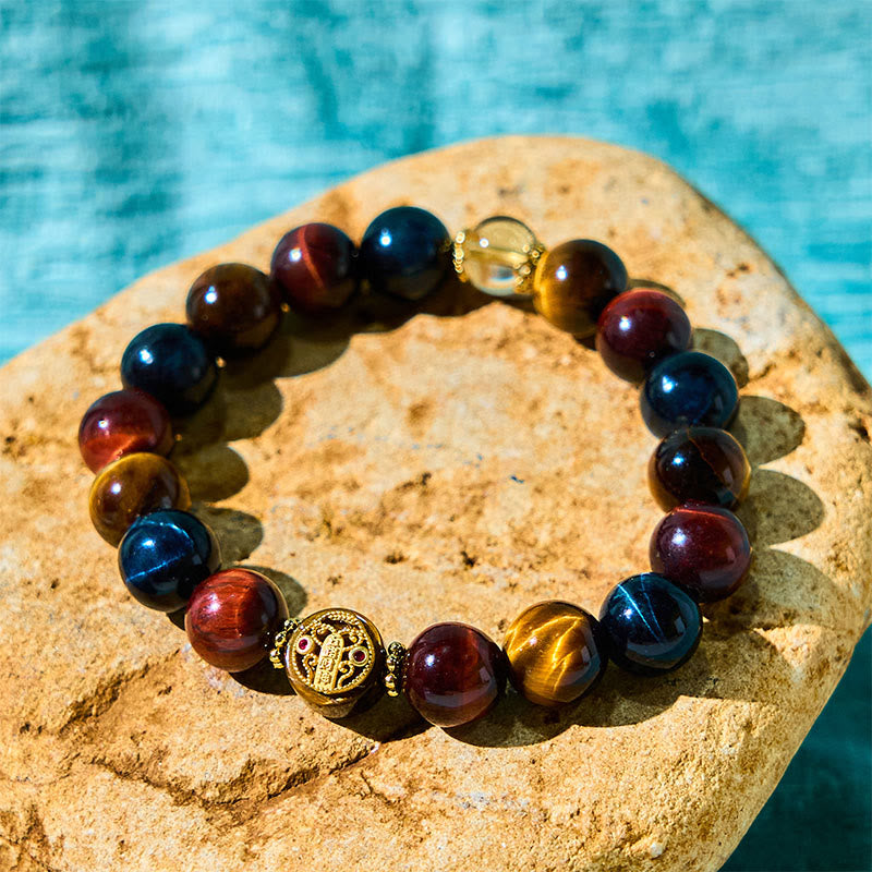 Wear FengShui Tiger Eye Stone Beads Protection Courage Bracelet