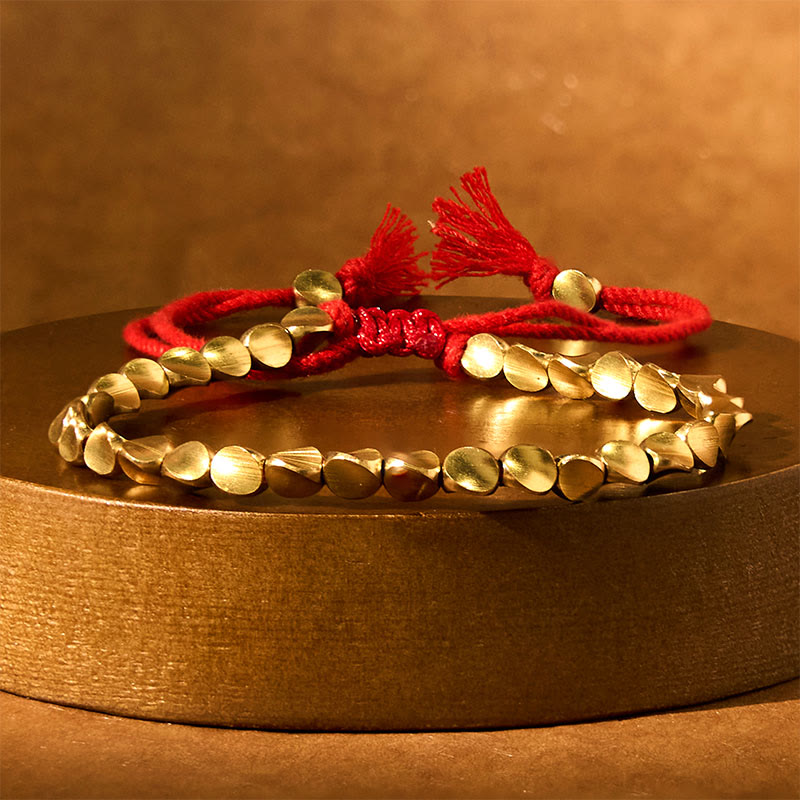 Wear FengShui Tibetan Copper Beads Healing Luck Bracelet