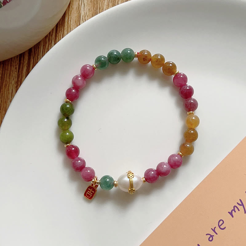 Wear FengShui Colorful Tourmaline Lucky Cat Positive Bracelet