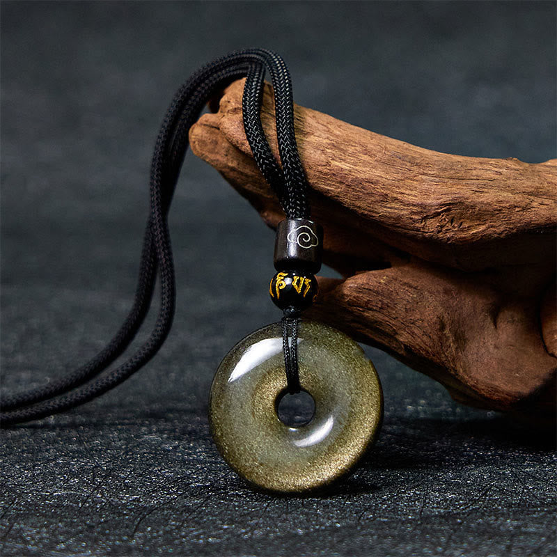 Wear FengShui "All the best for Luck and Confidence" Obsidian Necklace Includes Gift Message Card