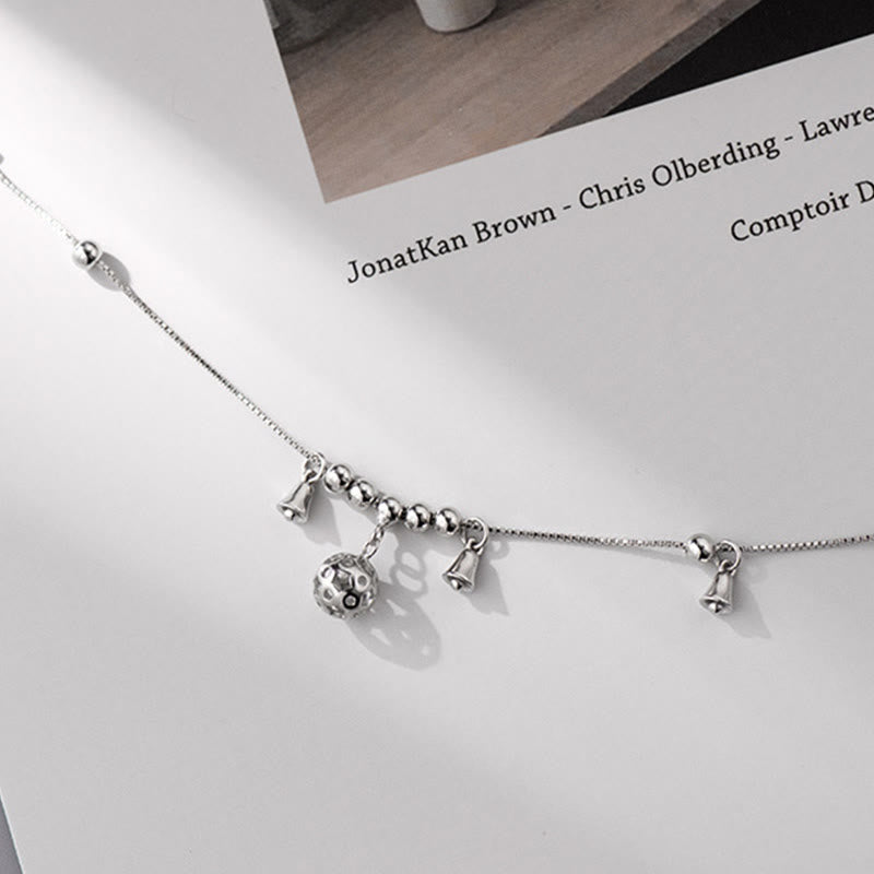 Wear FengShui 925 Sterling Silver Antiquity Bell Protection Anklet