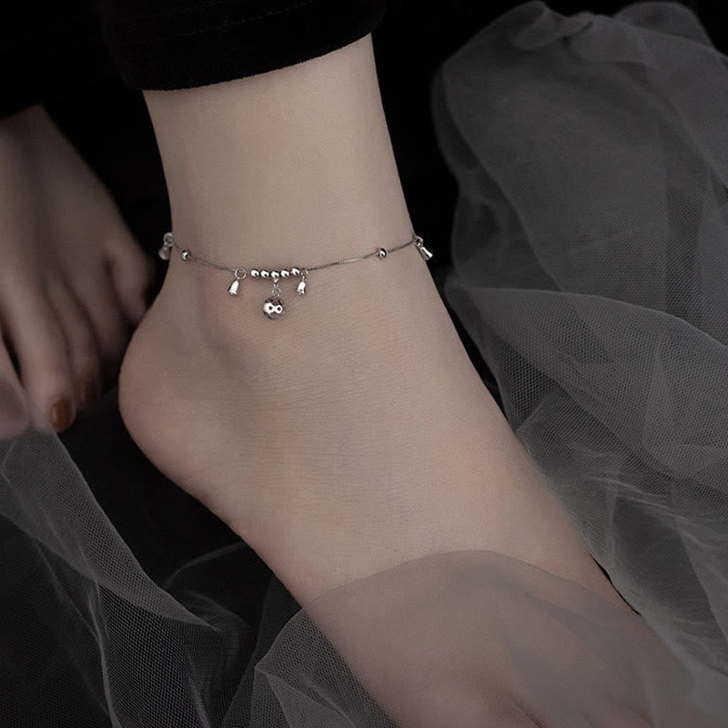 Wear FengShui 925 Sterling Silver Antiquity Bell Protection Anklet