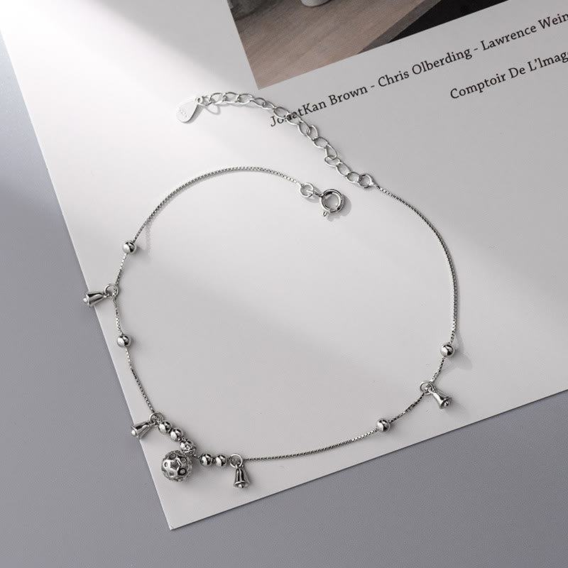 Wear FengShui 925 Sterling Silver Antiquity Bell Protection Anklet