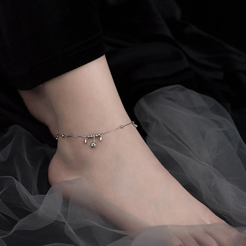 Wear FengShui 925 Sterling Silver Antiquity Bell Protection Anklet