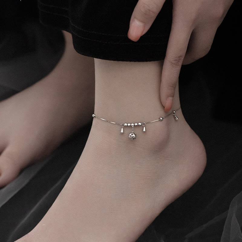 Wear FengShui 925 Sterling Silver Antiquity Bell Protection Anklet