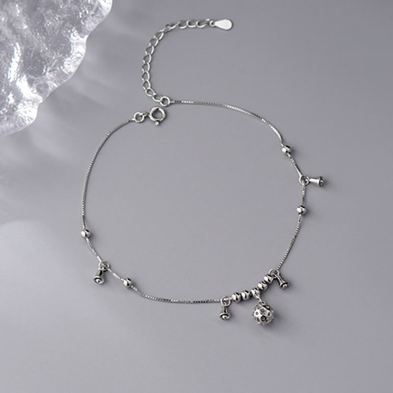 Wear FengShui 925 Sterling Silver Antiquity Bell Protection Anklet