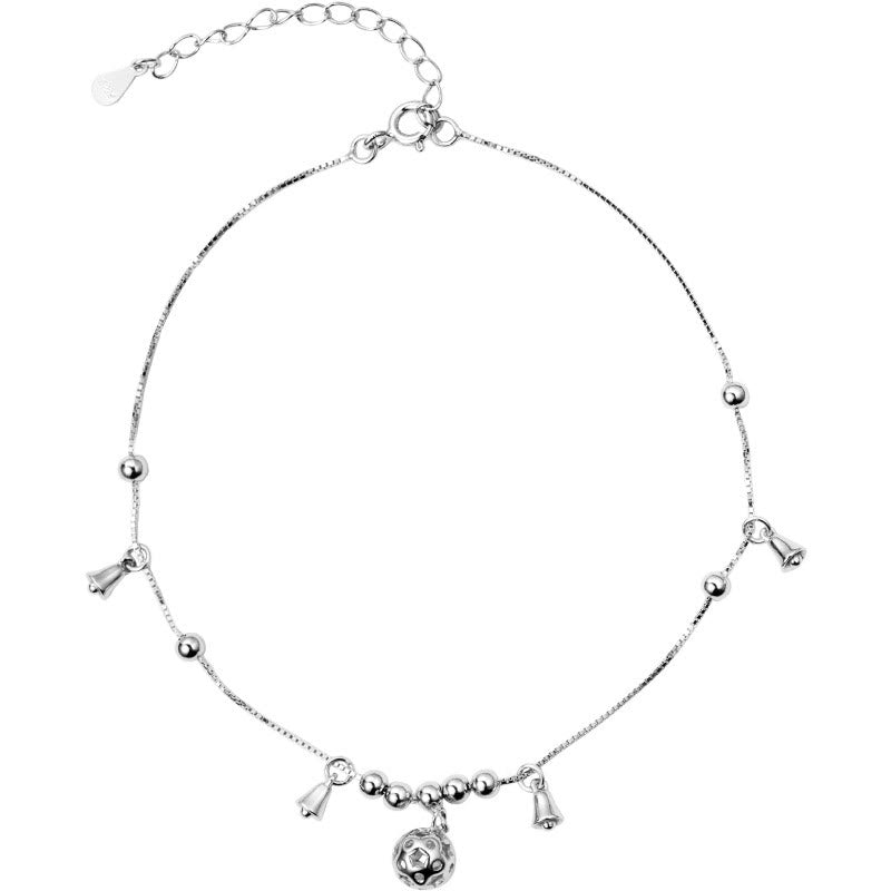 Wear FengShui 925 Sterling Silver Antiquity Bell Protection Anklet