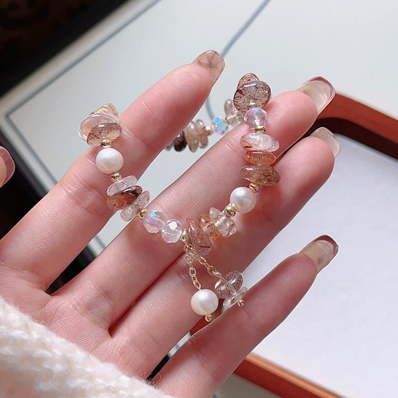 Wear FengShui Natural Super Seven Crystal Irregular Small Pieces Positive Bracelet