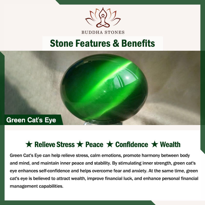Wear FengShui Cat's Eye Round Ball Confidence Necklace Pendant