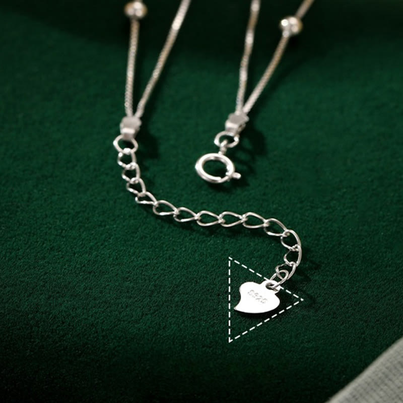 Wear FengShui 925 Sterling Silver Ginkgo Leaf Double Layer Protection Anklet