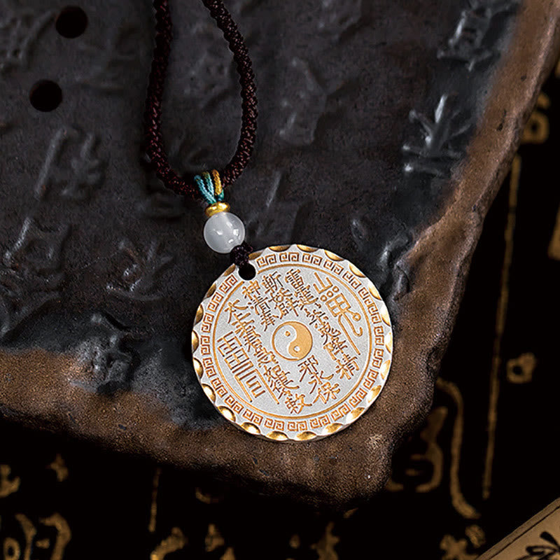 Wear FengShui Mountain Ghosts Spend Money Yin Yang Bagua Design Copper Harmony Necklace Pendant