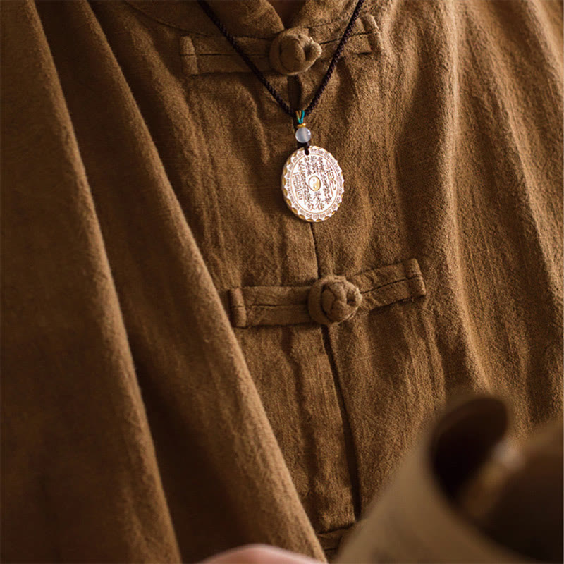 Wear FengShui Mountain Ghosts Spend Money Yin Yang Bagua Design Copper Harmony Necklace Pendant