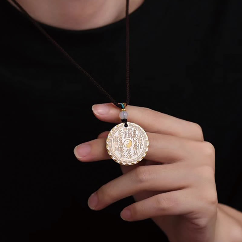 Wear FengShui Mountain Ghosts Spend Money Yin Yang Bagua Design Copper Harmony Necklace Pendant