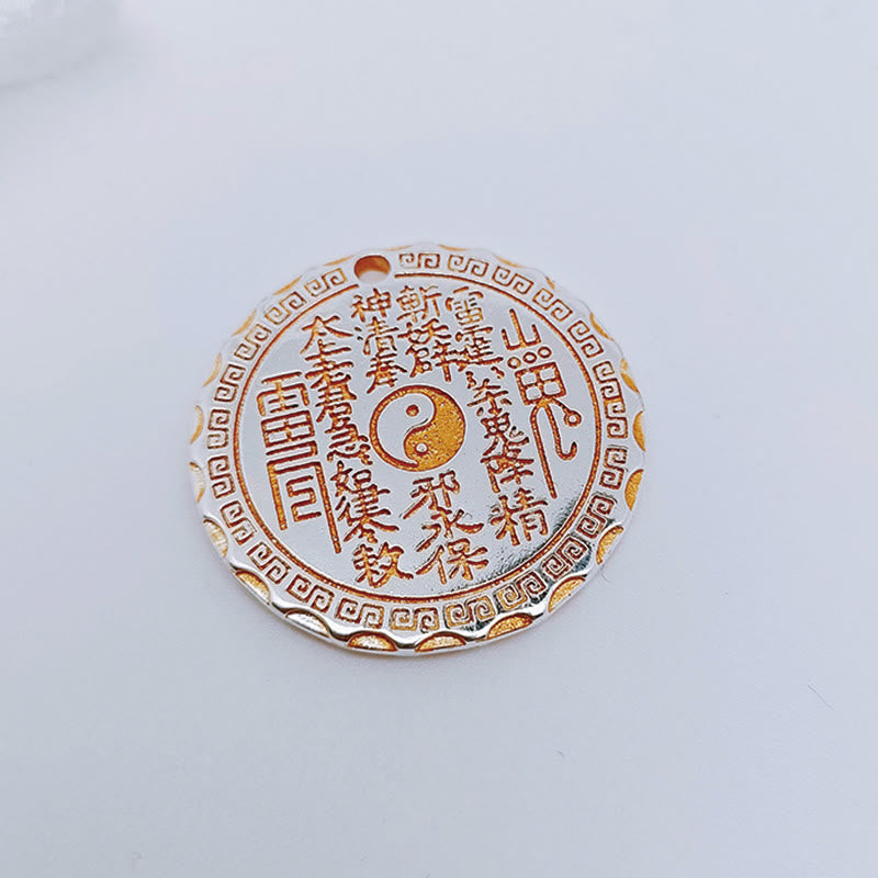 Wear FengShui Mountain Ghosts Spend Money Yin Yang Bagua Design Copper Harmony Necklace Pendant