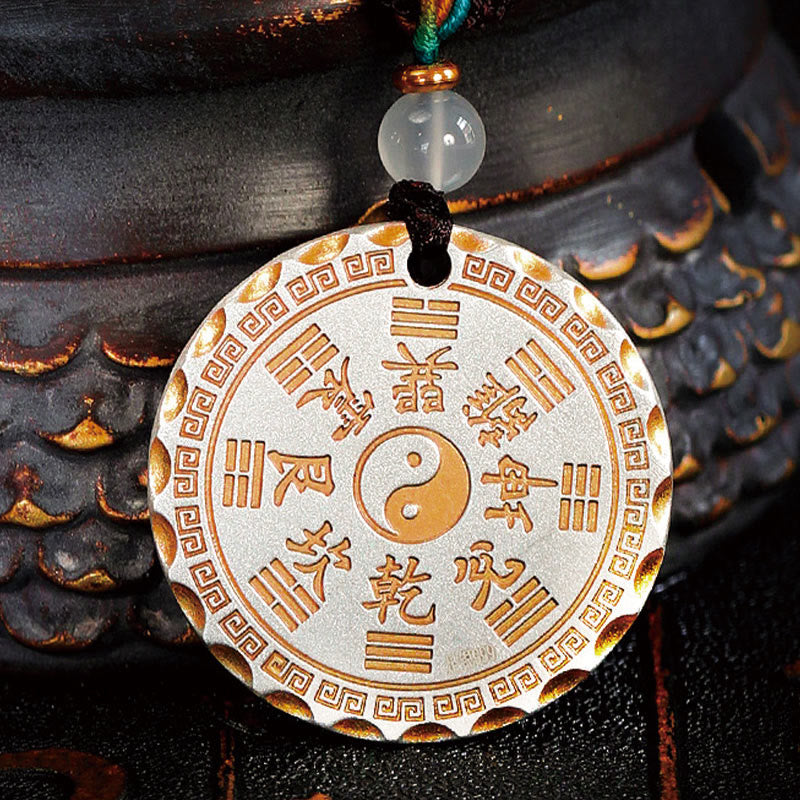 Wear FengShui Mountain Ghosts Spend Money Yin Yang Bagua Design Copper Harmony Necklace Pendant