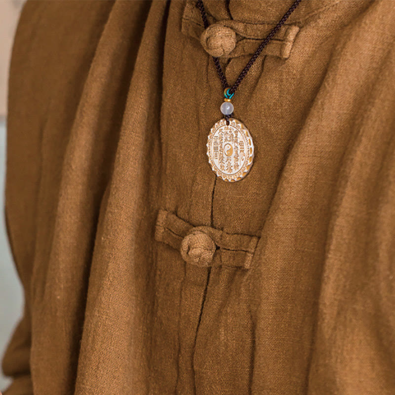 Wear FengShui Mountain Ghosts Spend Money Yin Yang Bagua Design Copper Harmony Necklace Pendant