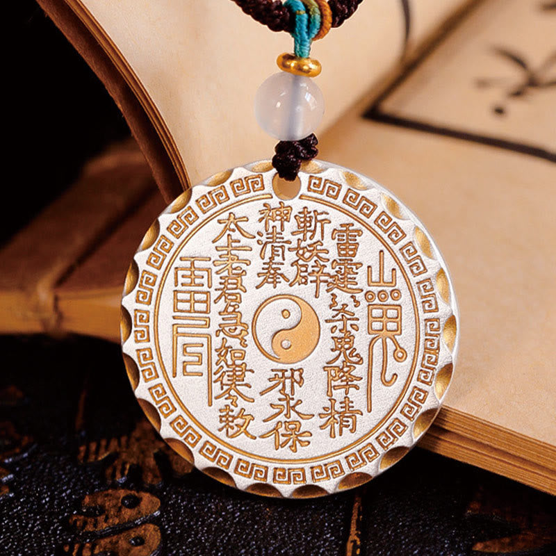 Wear FengShui Mountain Ghosts Spend Money Yin Yang Bagua Design Copper Harmony Necklace Pendant