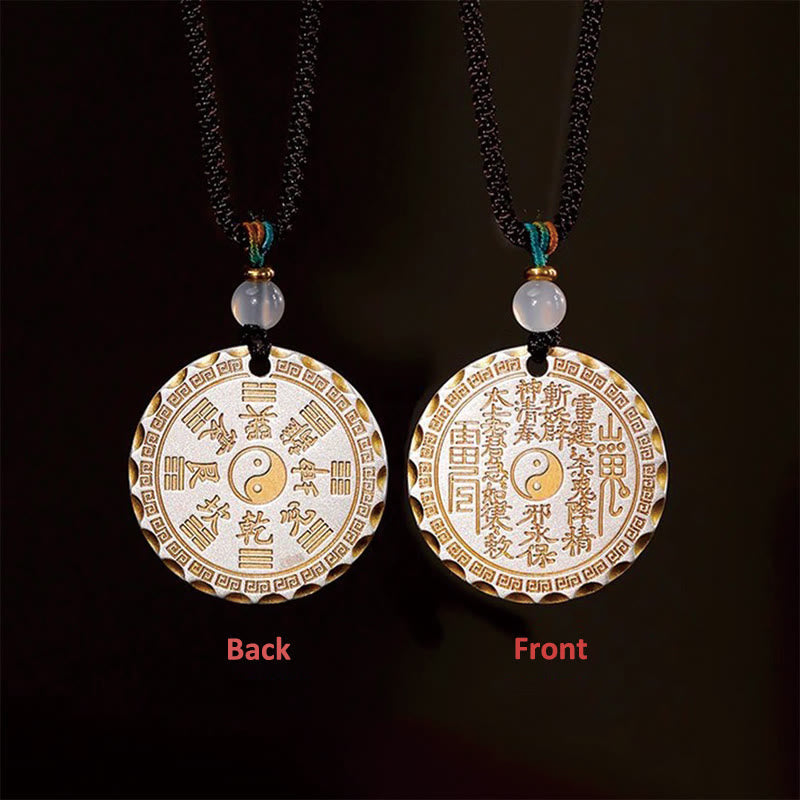 Wear FengShui Mountain Ghosts Spend Money Yin Yang Bagua Design Copper Harmony Necklace Pendant