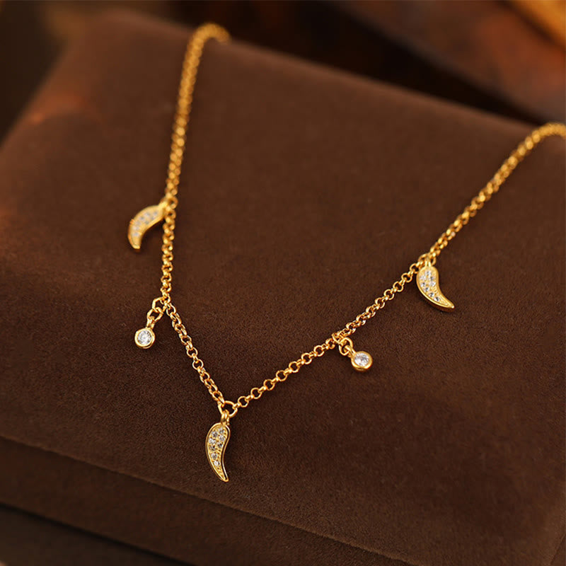 Wear FengShui 925 Sterling Silver Zircon Little Pepper Charm Protection Anklet