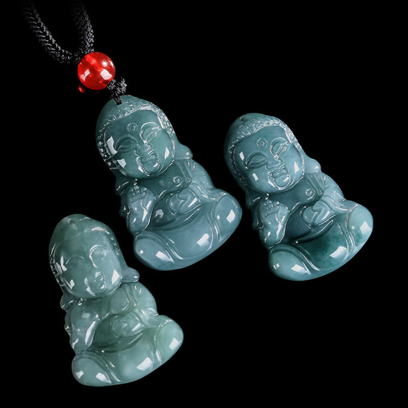 Wear FengShui Jade Baobao Buddha Prosperity Necklace Pendant