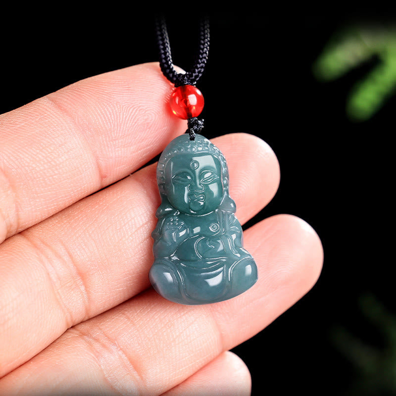 Wear FengShui Jade Baobao Buddha Prosperity Necklace Pendant
