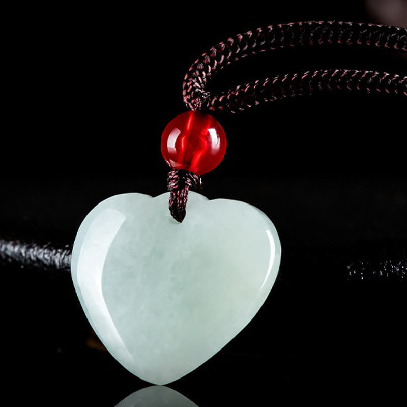 Wear FengShui Jade Heart Prosperity Necklace Pendant