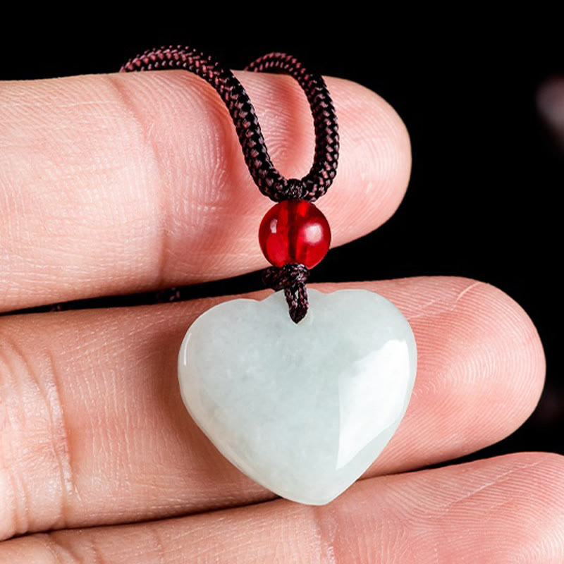 Wear FengShui Jade Heart Prosperity Necklace Pendant