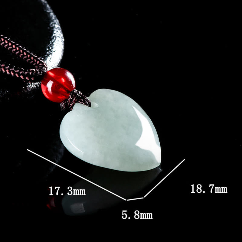 Wear FengShui Jade Heart Prosperity Necklace Pendant